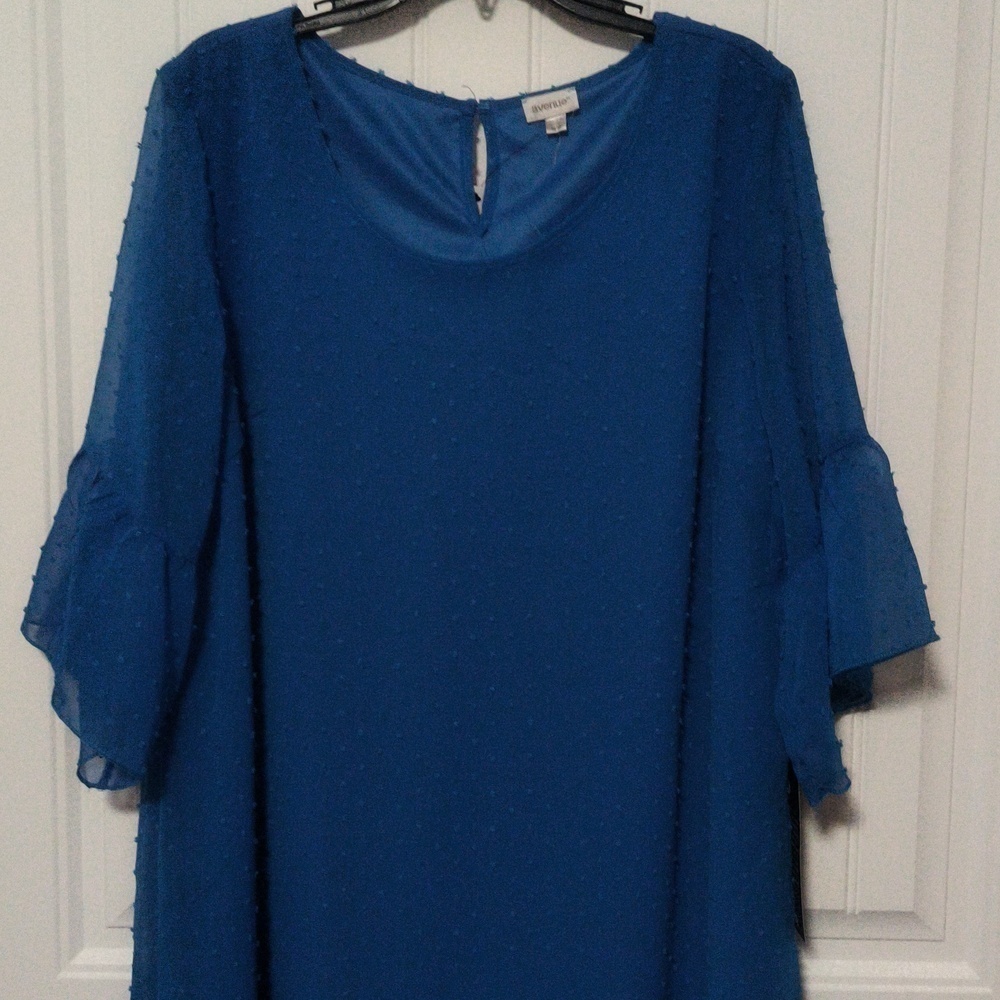 New Dotted Swiss Blue Dress / 2X / Price Dropped!